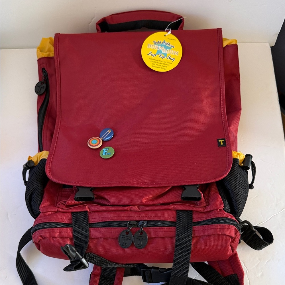 New Vintage Todd Oldham Laptop Bagpack, Red